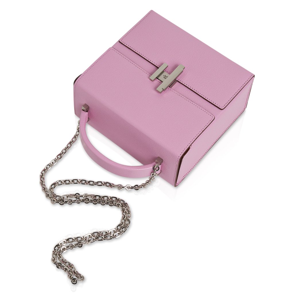 Cinhetic Bag Mauve Chevre Leather Palladium Hardware New w/ Box