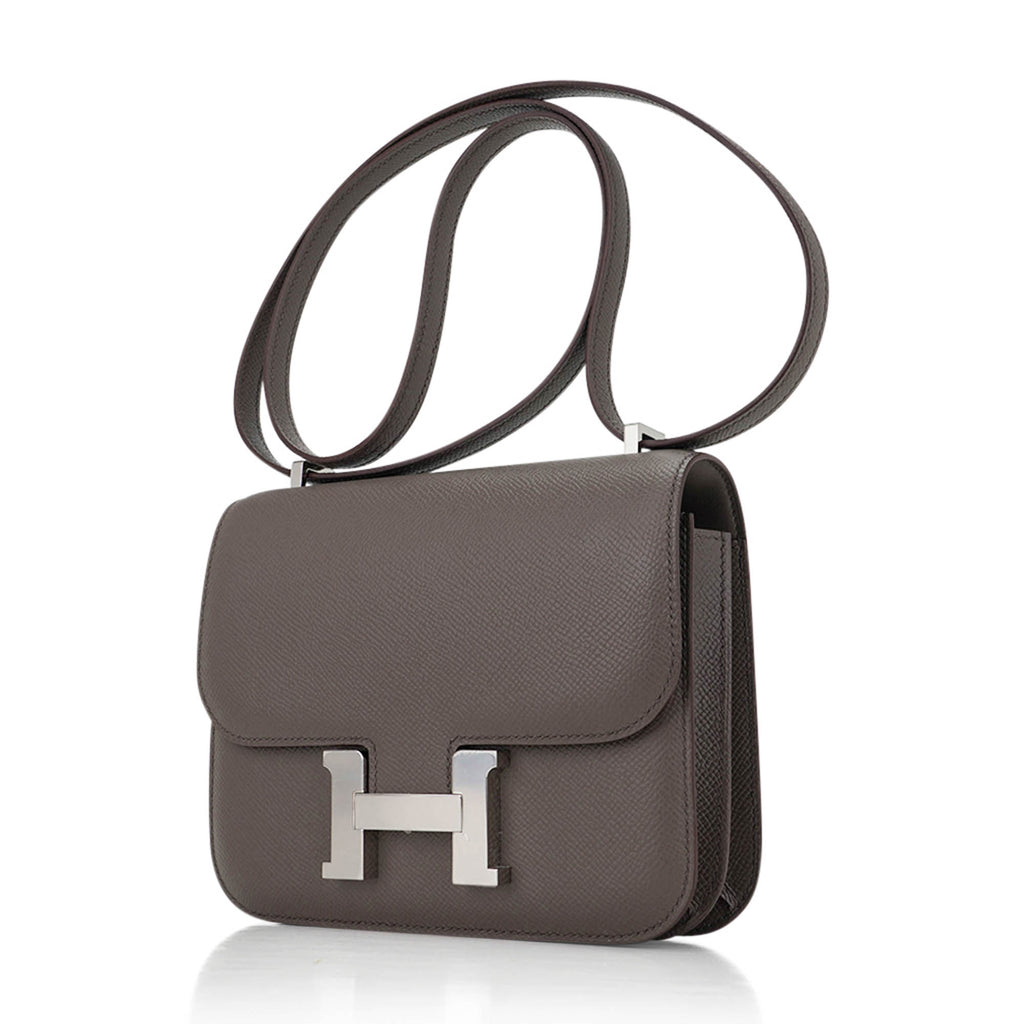 Mini Constance 18 Bag Etain Epsom Leather with Palladium Hardware