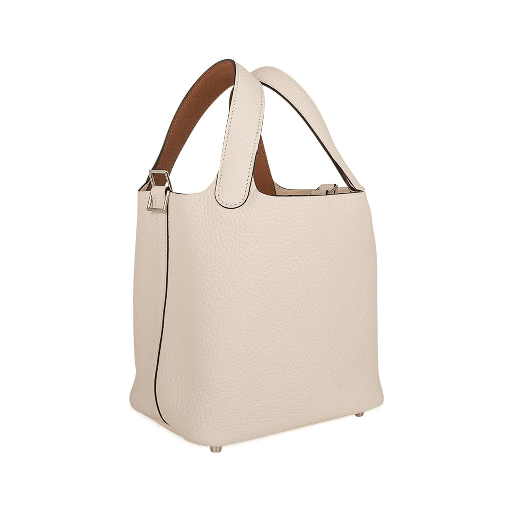 Picotin Lock Eclat 18 Bag Nata / Sesame Tote Clemence Palladium