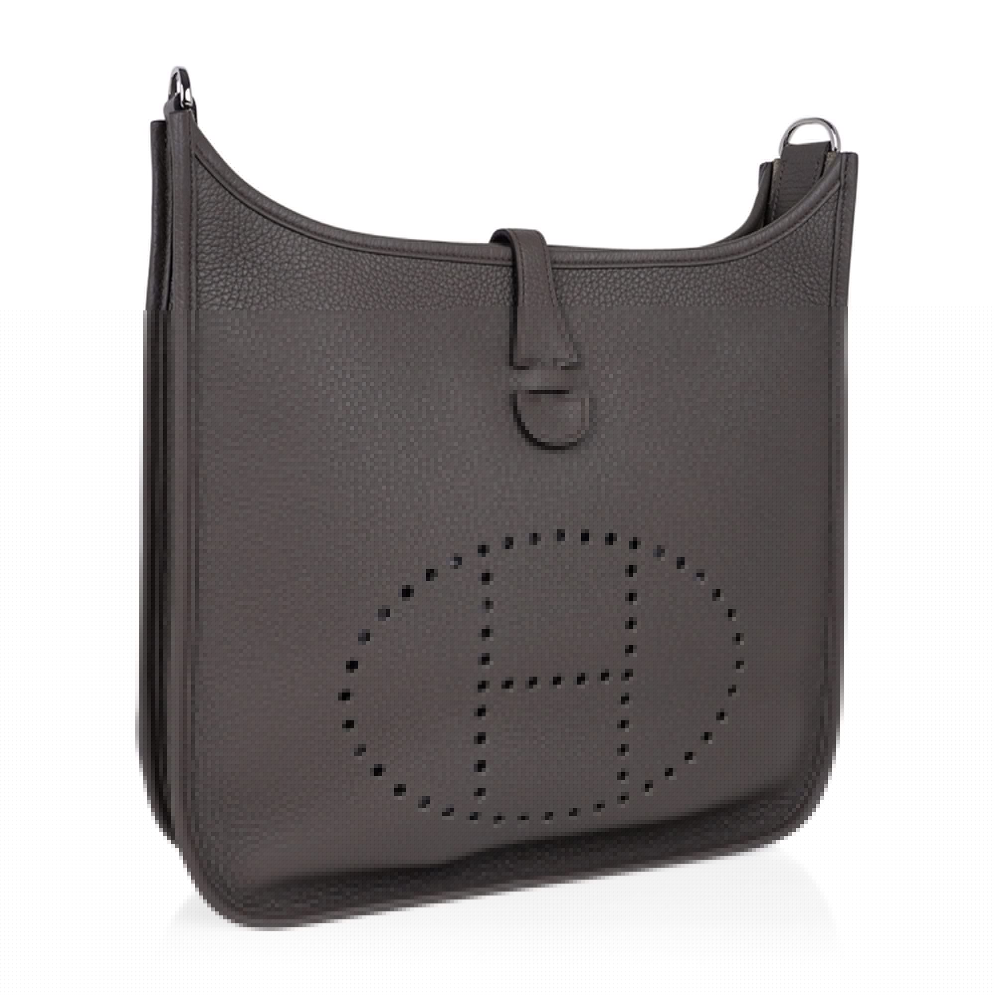Evelyne PM Bag Gray Etain Clemence Leather Palladium