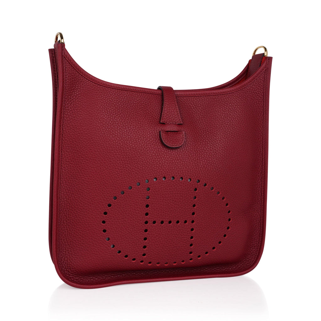 Evelyne PM Bag Rouge Grenat Gold Hardware Clemence