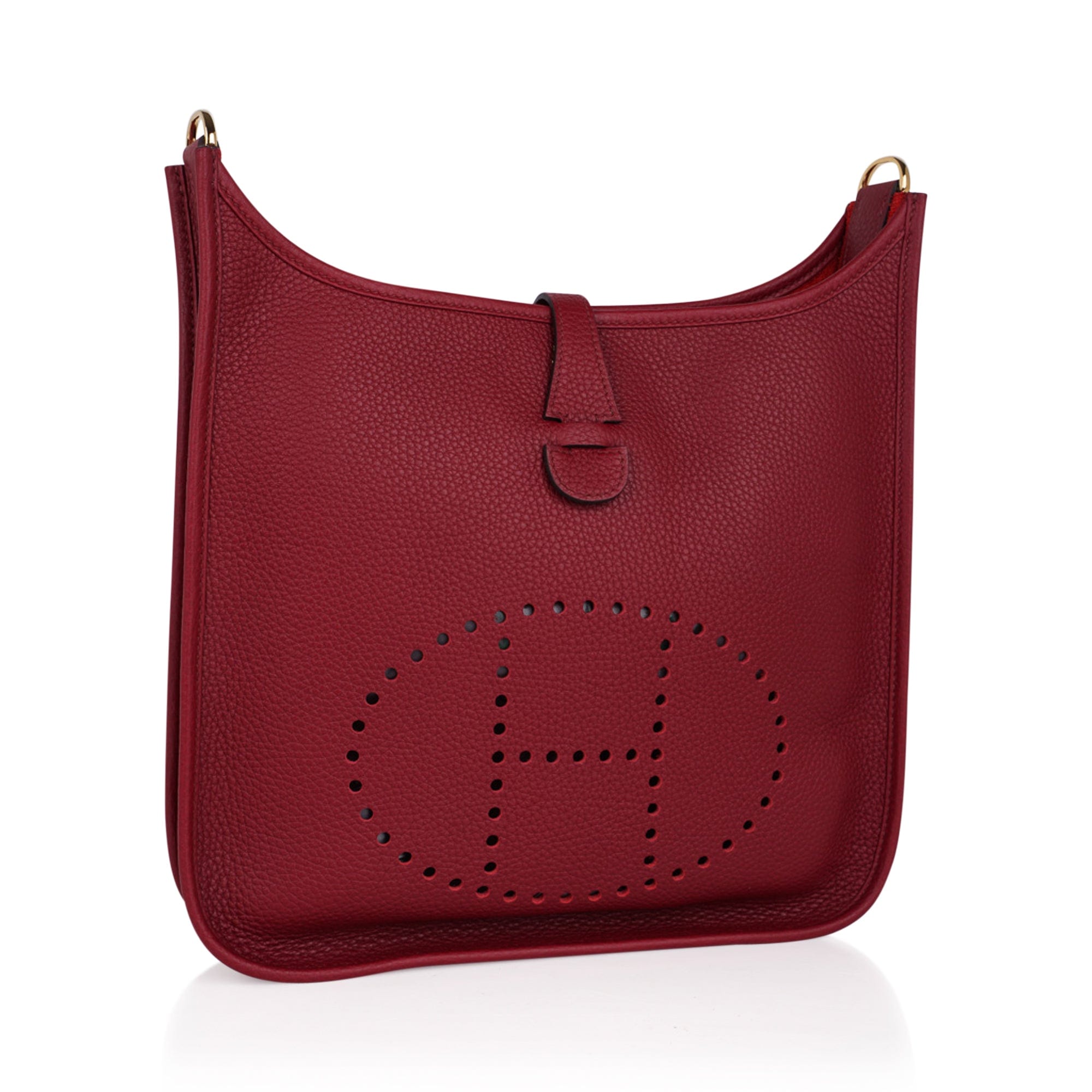 Evelyne PM Bag Rouge Grenat Gold Hardware Clemence