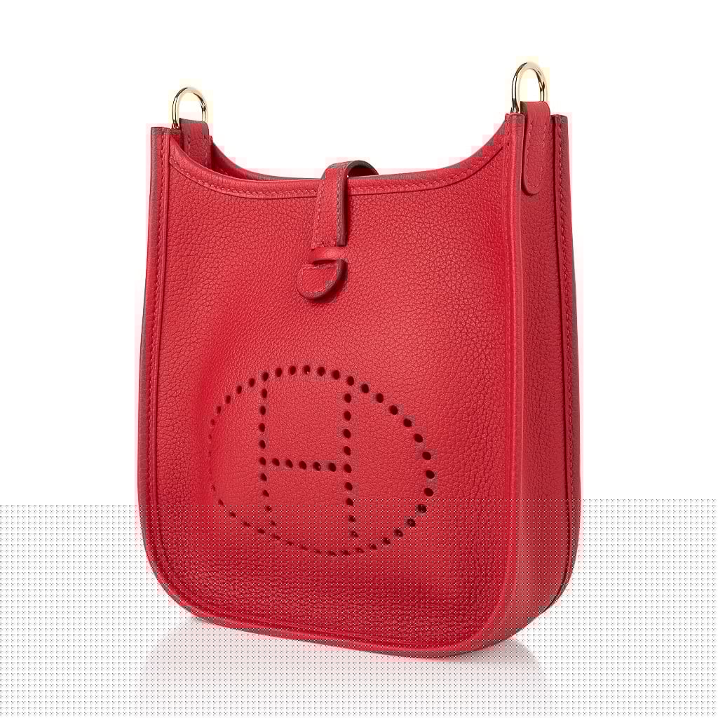Evelyne TPM Bag Rouge Piment Taurillon Maurice Leather Gold Hardware