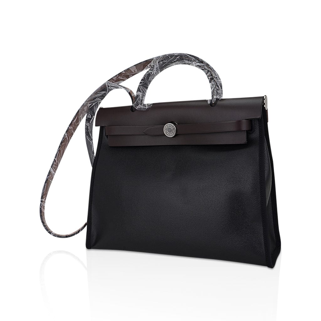 Herbag Zip 31 Bag Retourne Black Berline & Rouge Sellier Leather with Palladium Hardware