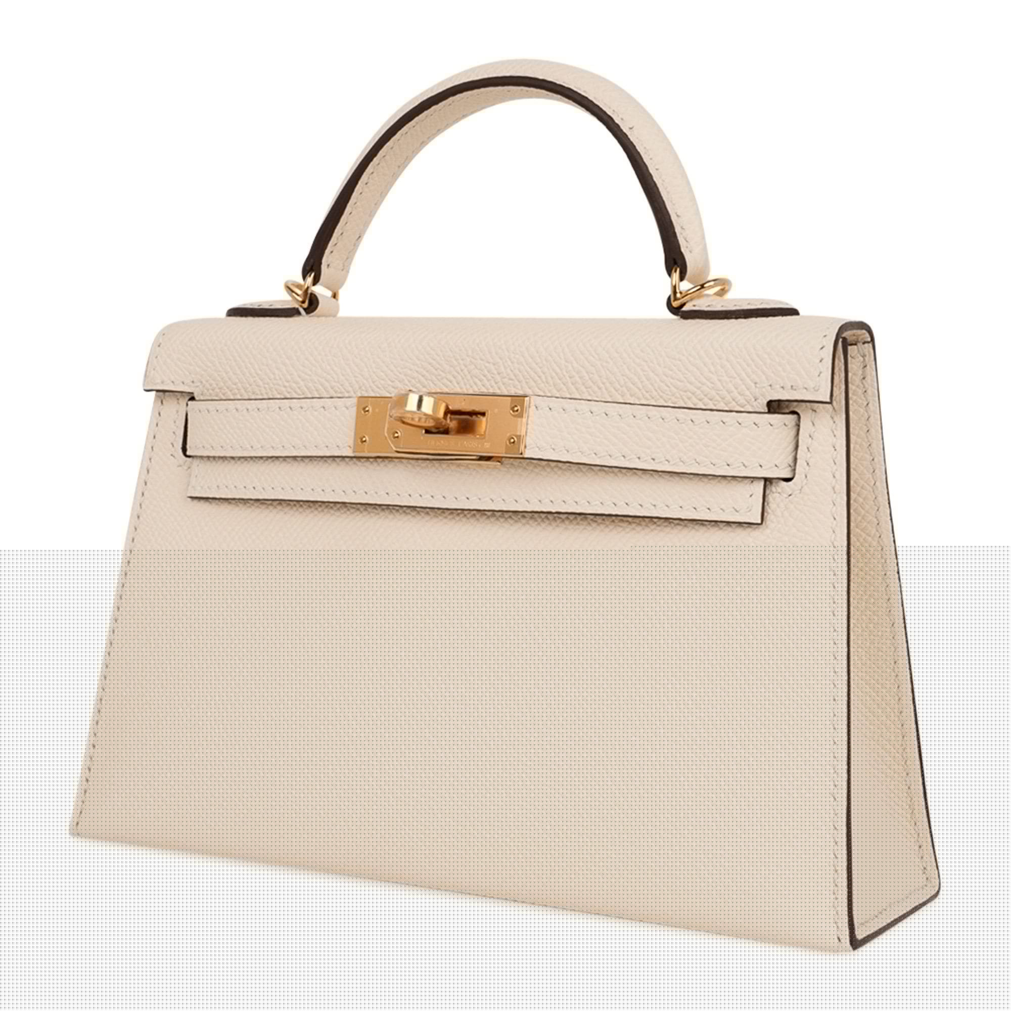 Mini Kelly 20 Bag Sellier Nata Epsom with Gold Hardware