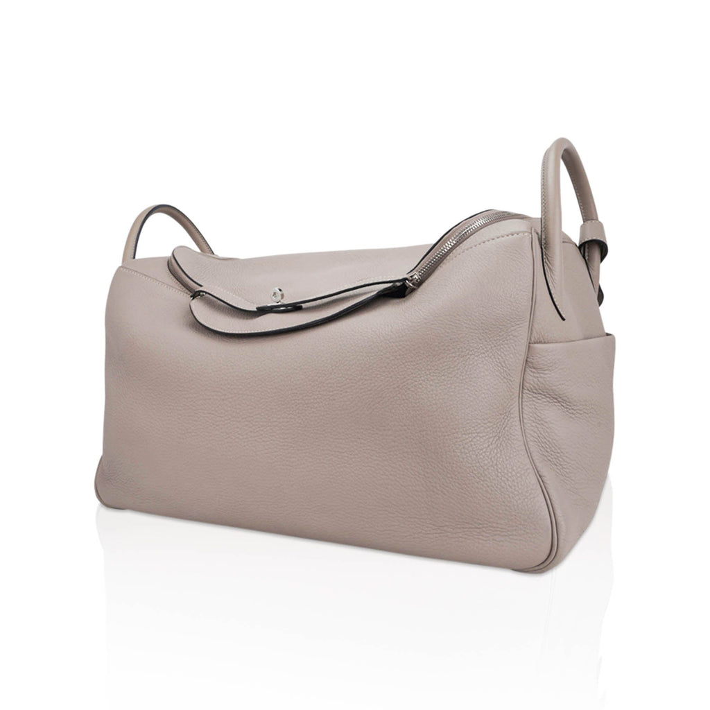Lindy 45 Bag Gris Tourterelle Clemence Leather with Palladium Hardware