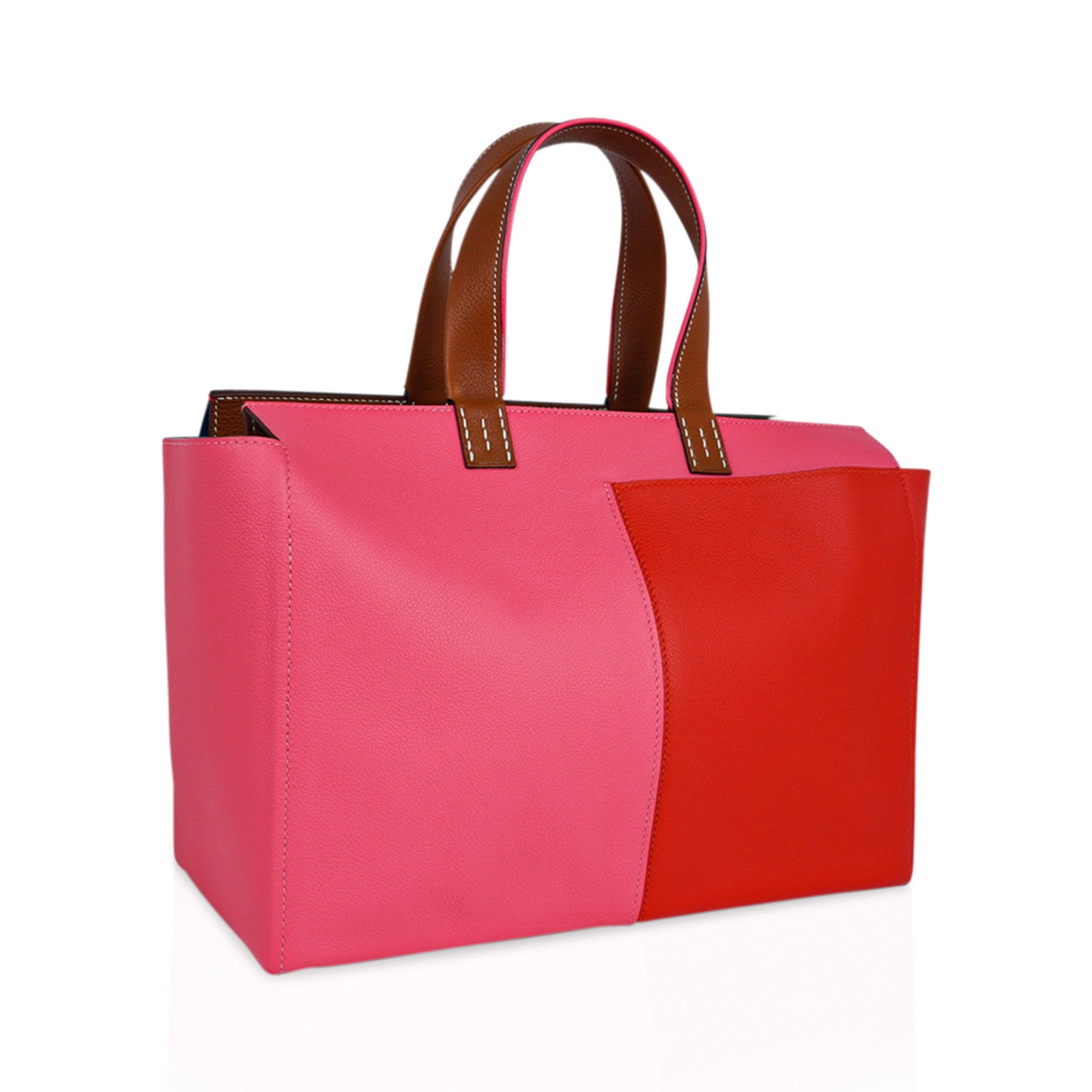 Bag Necto 34 Evercolor Rose Azalee / Capucine Fauve Palladium Tote New