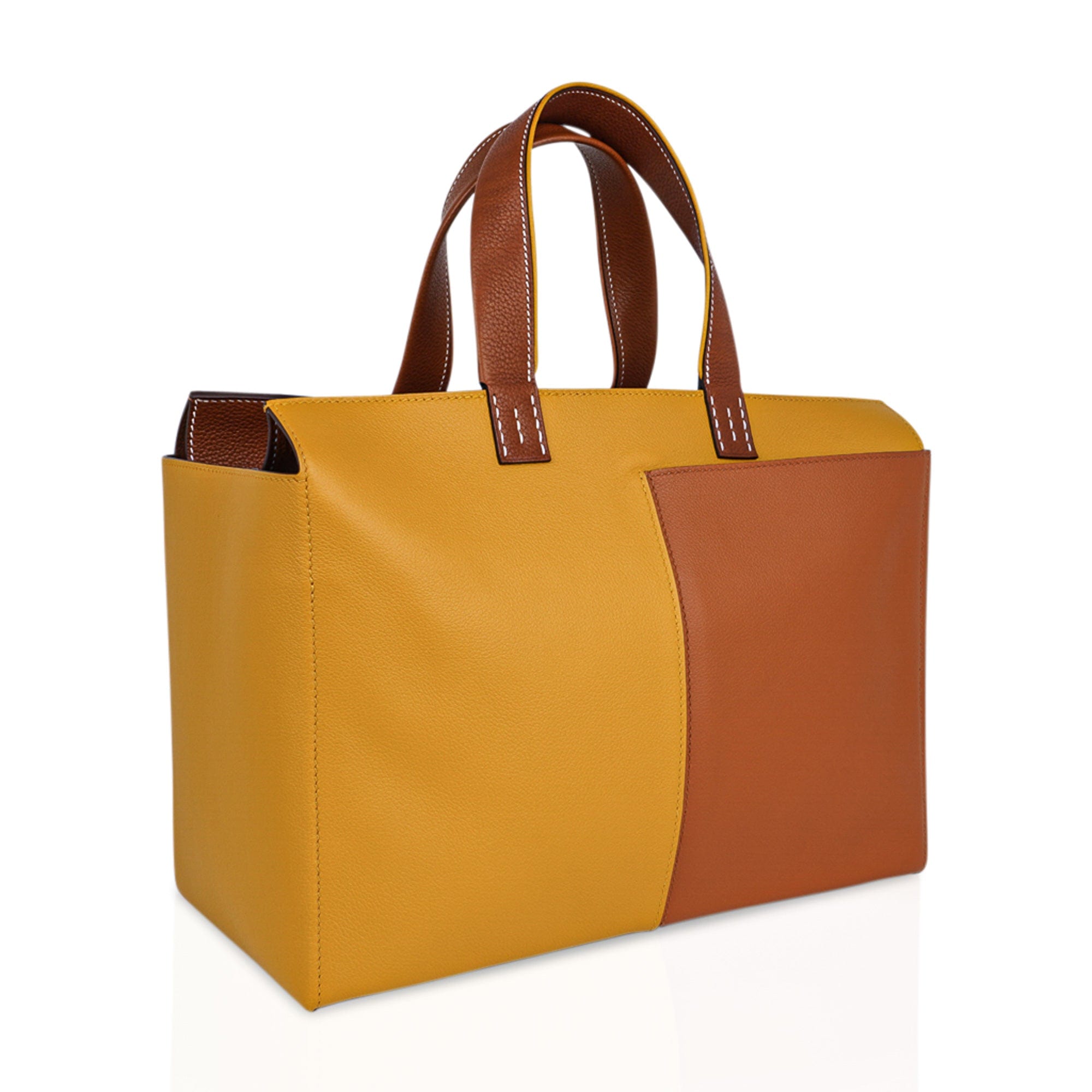 Bag Necto 34 Evercolor Toffee /  Jaune Ambre Palladium Tote New