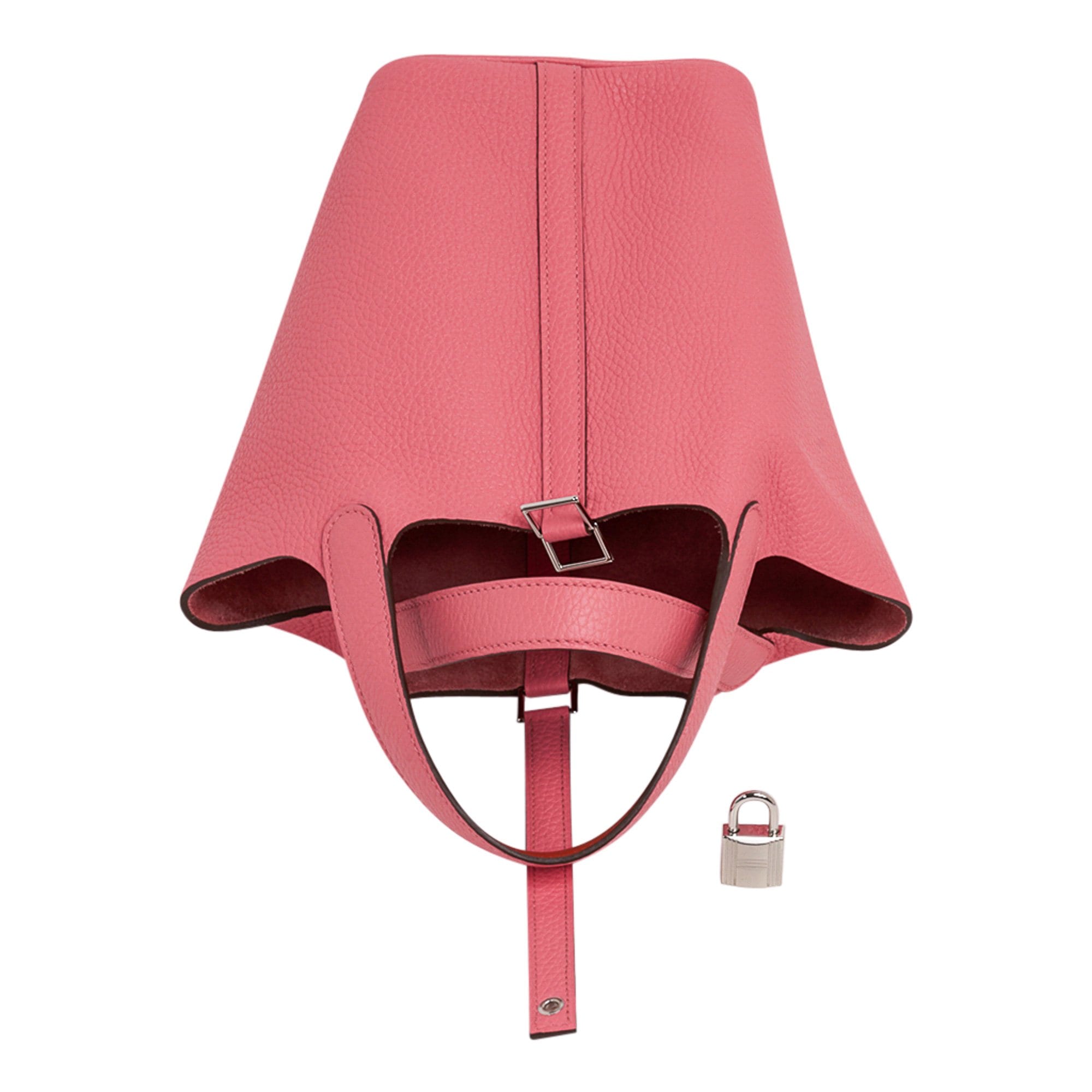Picotin Lock 18 Eclat Bag Rose Azalee / Terre Battue Tote Clemence Palladium