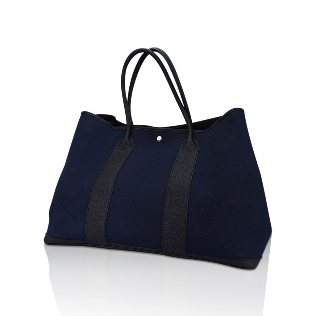 Garden Party Voyage 49 Bag Marine Canvas Black Vache Country Leather