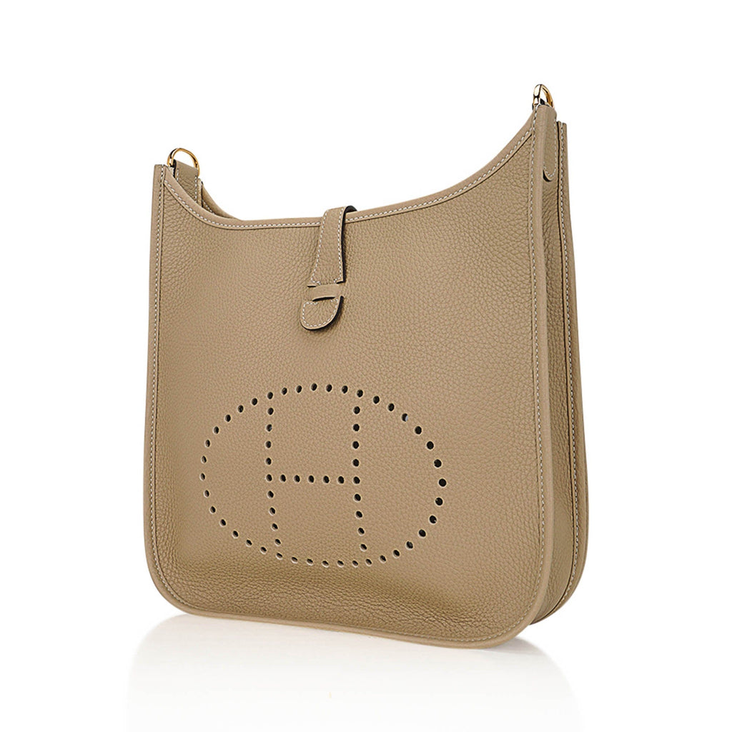 Evelyne PM Trench Bag Clemence Leather with Gold Hardware