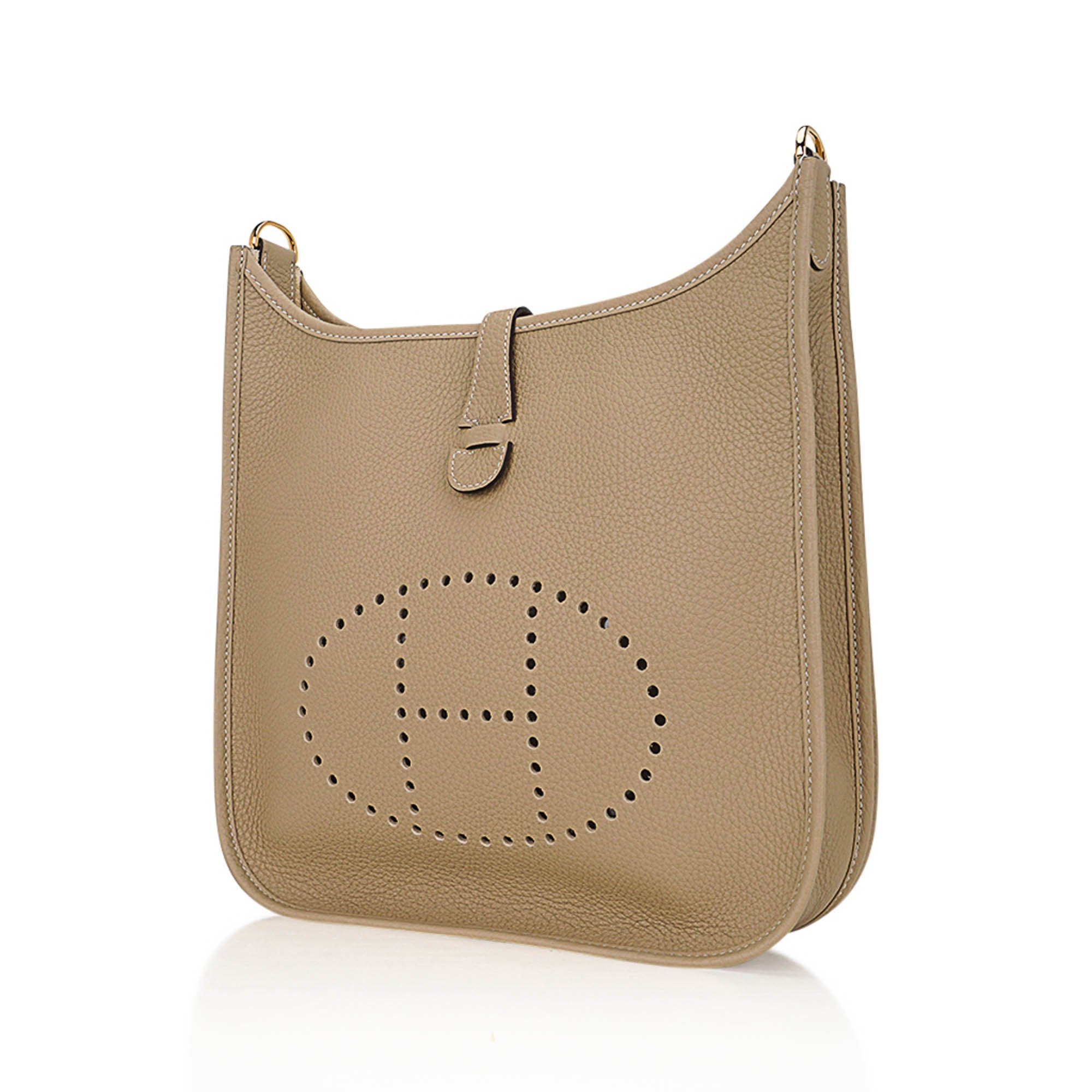 Evelyne PM Trench Bag Clemence Leather with Gold Hardware